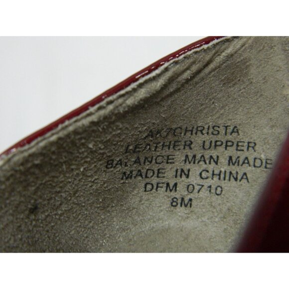 Anne Klein Womens Red Patent Leather Pointed Toe Heels Size 8M Low 3" Heel - Picture 5 of 15